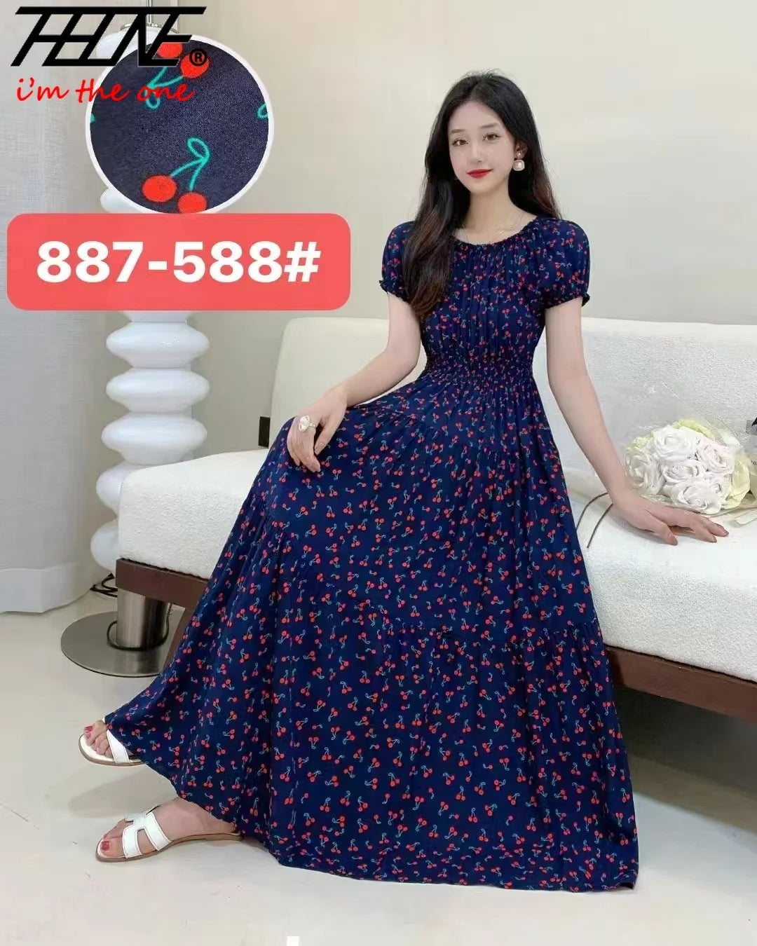 Long Maxi Bohemian Korean Style Floral Vintage Slim Dress Boho