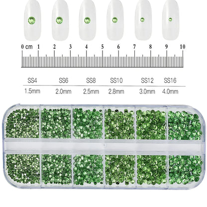 2400pcs+ Shiny Clear Crystal Gems Nail Rhinestones