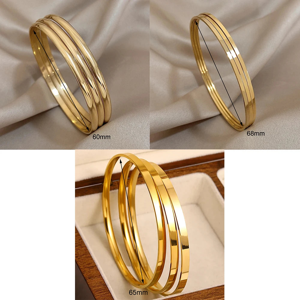 DANA 18K Gold Stainless Steel Bangle Bracelet