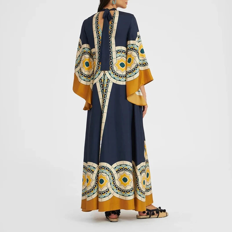 Ethnic Print Boho Long Dress