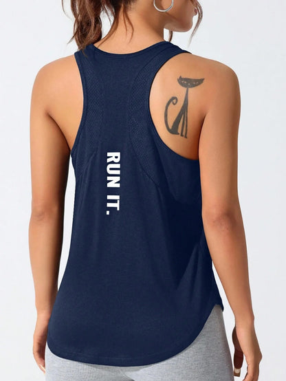 stitched letters quick-drying sports vest