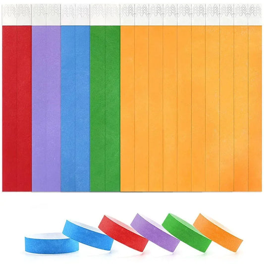 200pcs Waterproof Paper Wristbands Bracelet