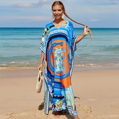 Swimsuit Kaftans Beach Cover Ups Colorful Outfits Dress