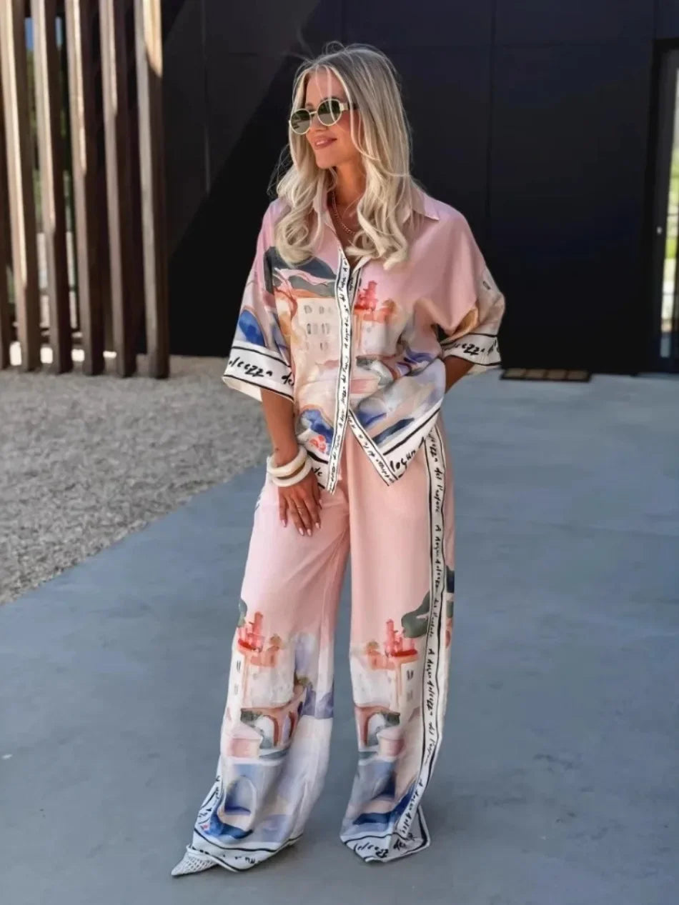 Elegant Printed Half Sleeves Shirt Sets