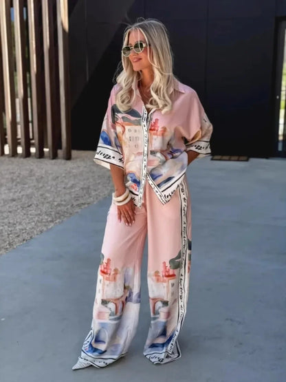 Elegant Printed Half Sleeves Shirt Sets
