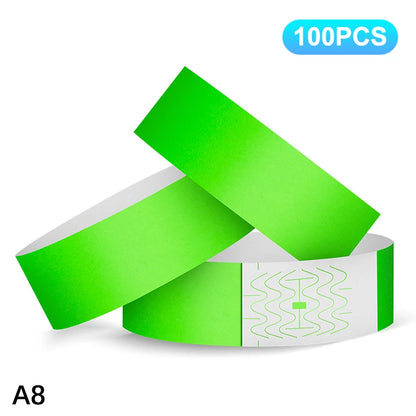 100pcs VIP Neon Paper Bracelets Waterproof Wristband
