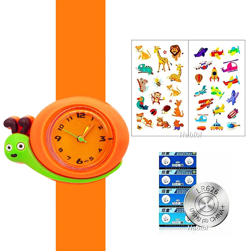 Slap Bracelet Clock Cartoon Kids Watches