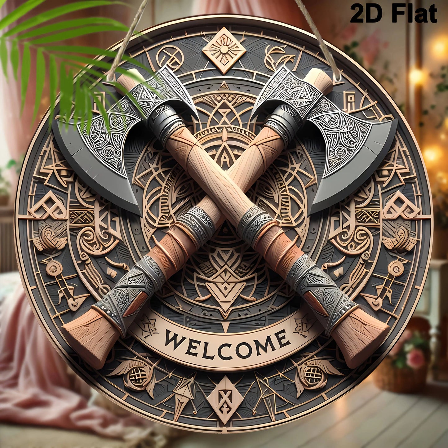 Viking Axes Welcome Sign Decor for Home