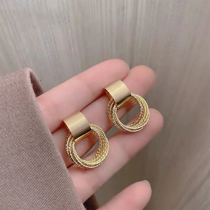 DANA Vintage Metal Round Drop Earrings