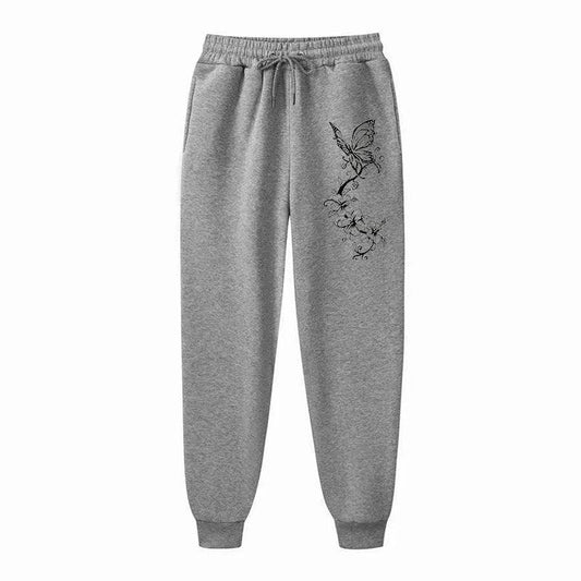 Floral & Butterfly Print Sports Pants