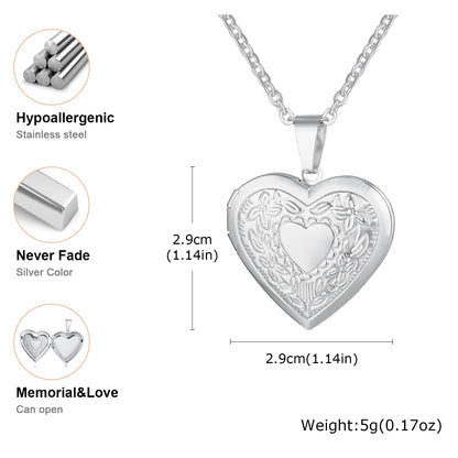 Photo Frame Glossy Stainless Steel Necklaces