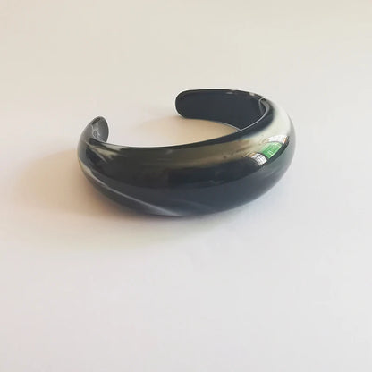 Exaggerated Jelly Colored Curved Cuff Bracelets