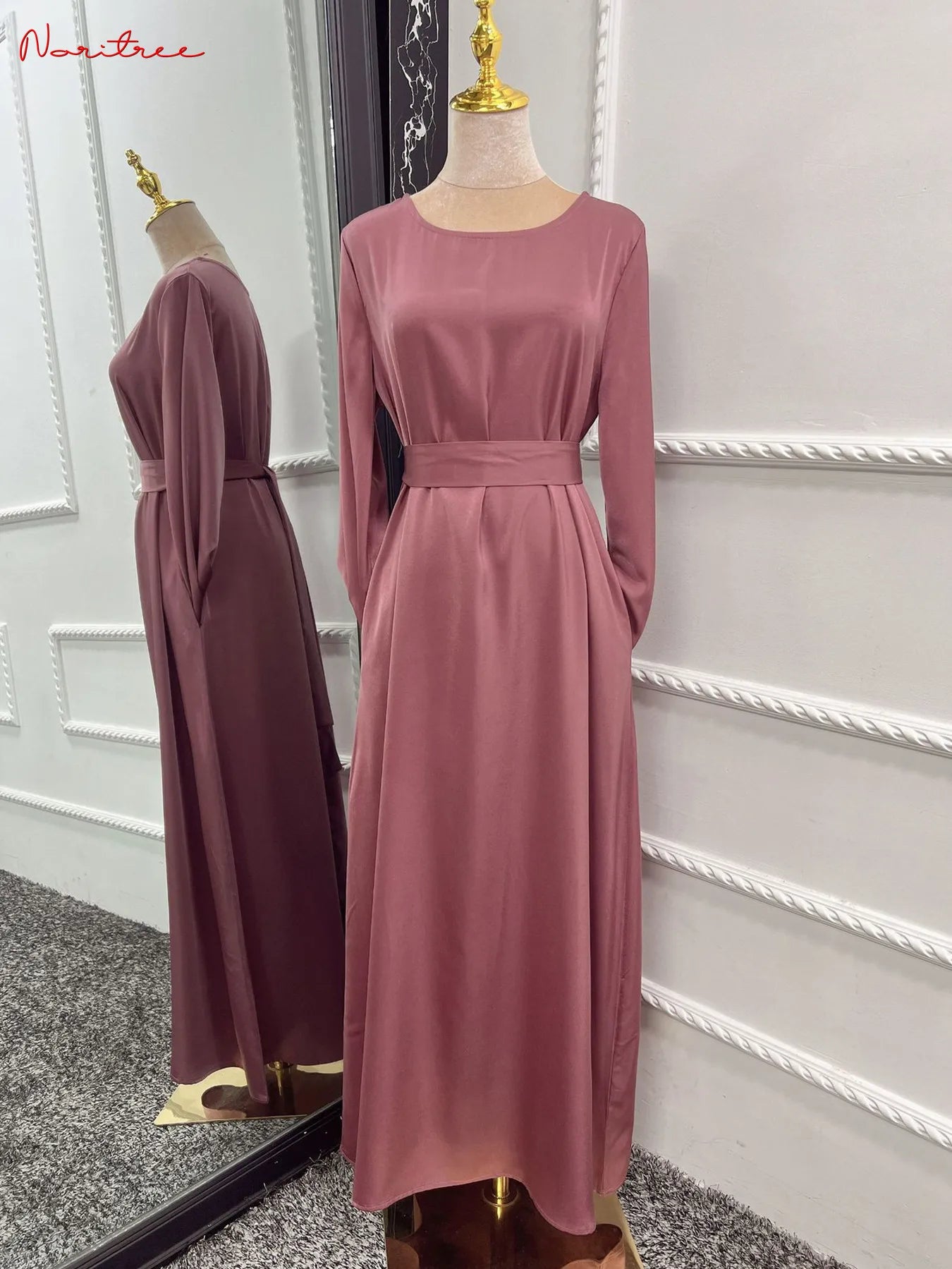 Silky Muslim Full Length Flare Sleeved Soft Abaya