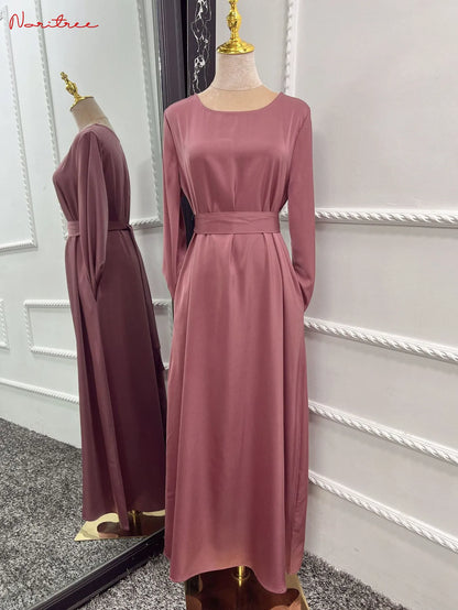 Silky Muslim Full Length Flare Sleeved Soft Abaya