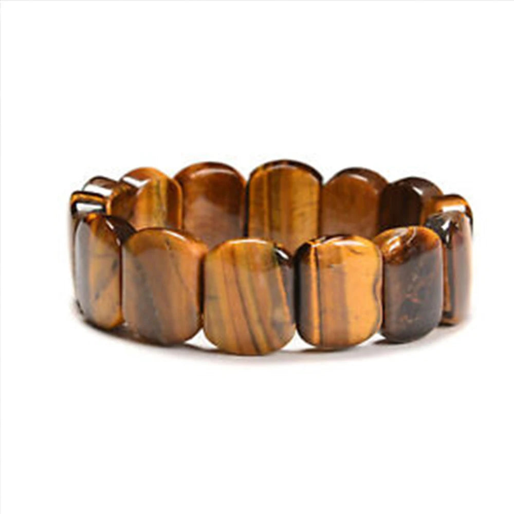 Natural Tiger Eye Stone Square Handmade Reiki Healing Meditation Bangles Bracelets