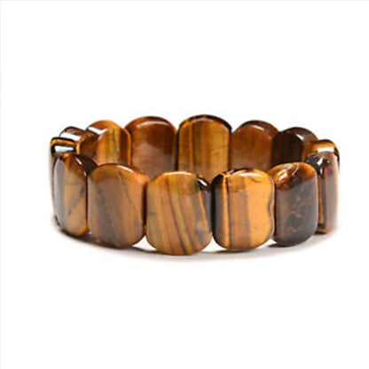 Natural Tiger Eye Stone Square Handmade Reiki Healing Meditation Bangles Bracelets