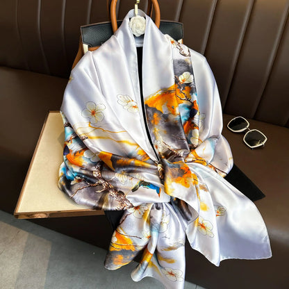 Luxury Silk 180X90CM Long Scarf Popular Silk Headscarf  Shawl