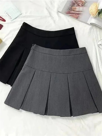 Falda coreana plisada gris