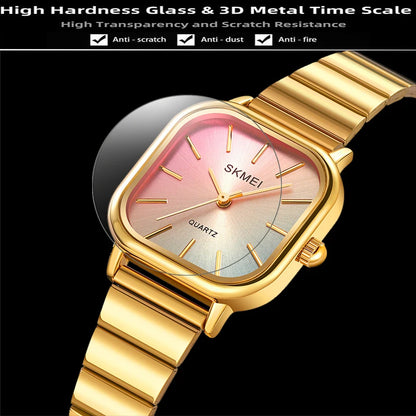 Bracelet Quartz Luxury Stainless Steel Strap Waterproof Casual Analog Wristwatch