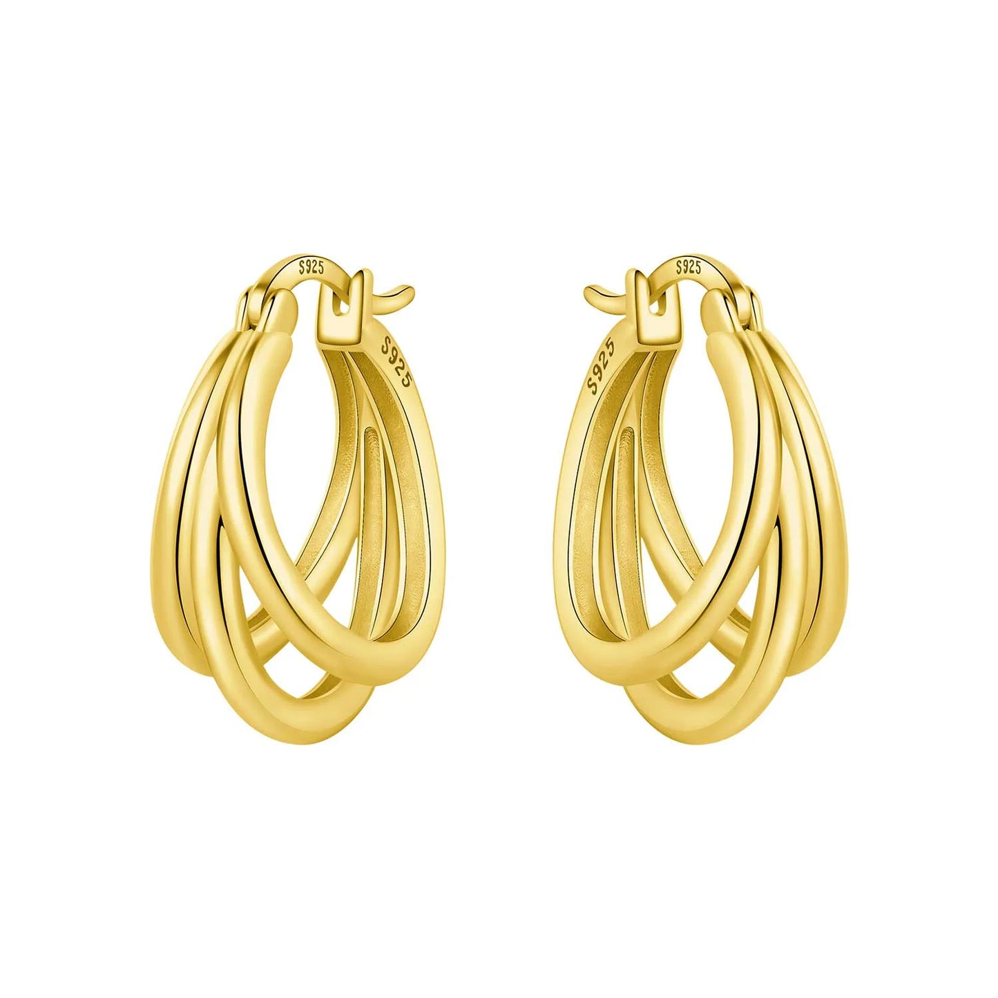 DANA 925 Sterling Multi-layer Hoop Earrings