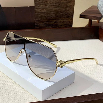 Vintage Luxury Metal Oversized Punk Sunglasses
