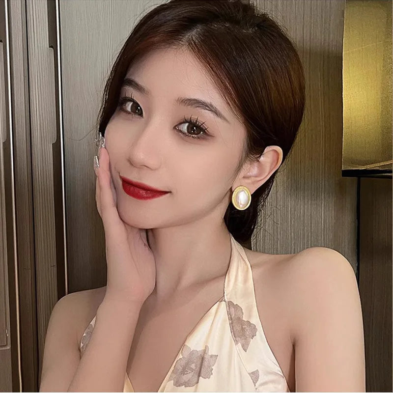 DANA Imitation Pearl Zircon Earrings