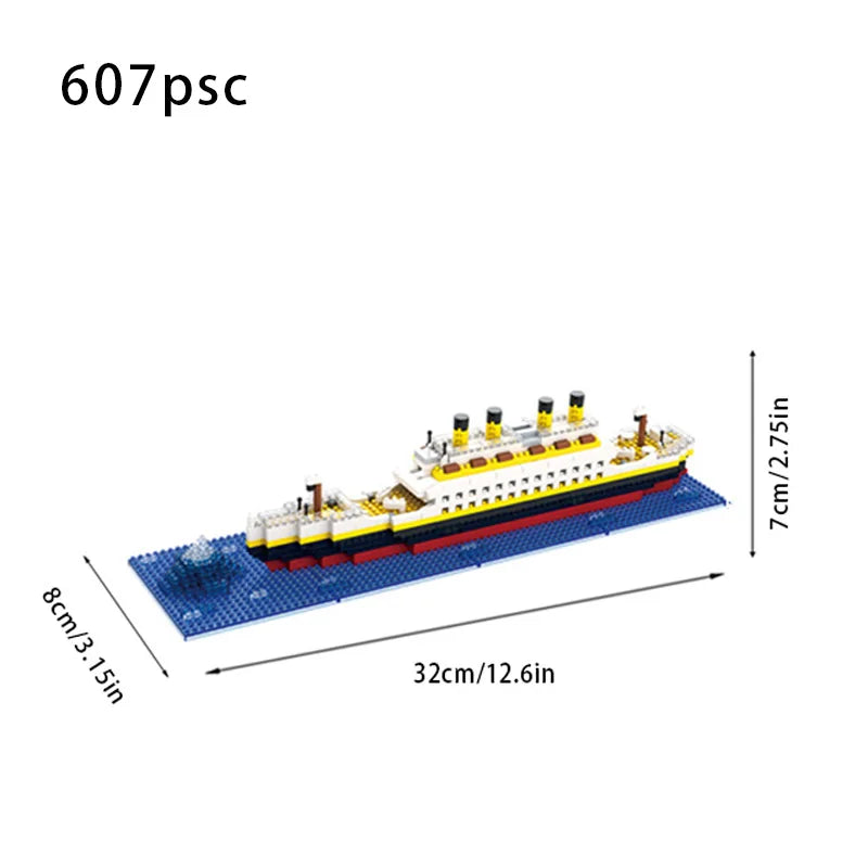 Micro particle building block assembly toy Titanic toy