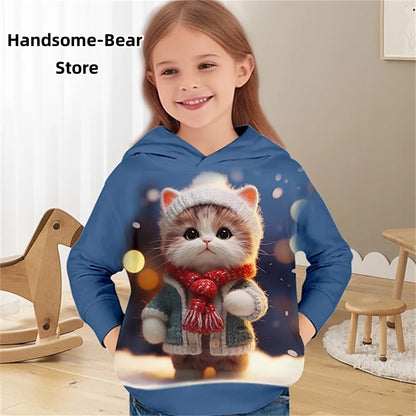 Cat 3D Print Spring Casual Sweatshirts Hoodies