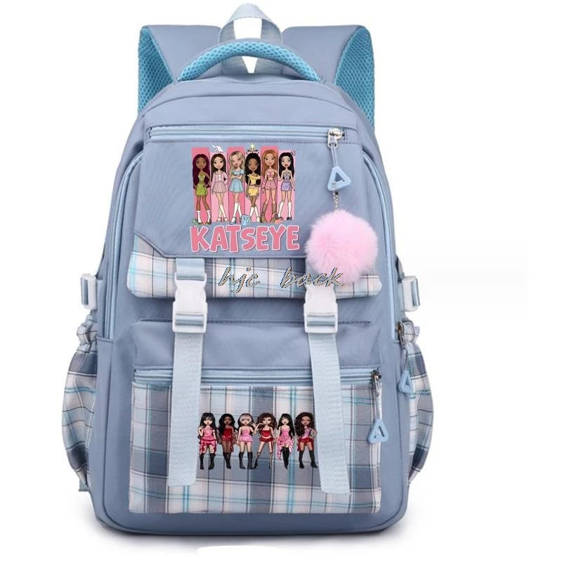 Katseye Funny Print Mochila Book Bags