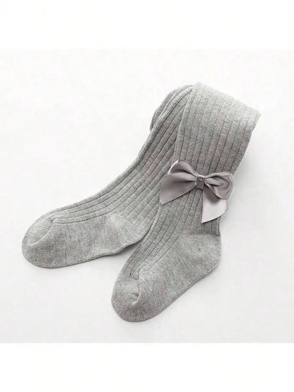 3 pairs autumn and winter cute bow tie baby pantyhose