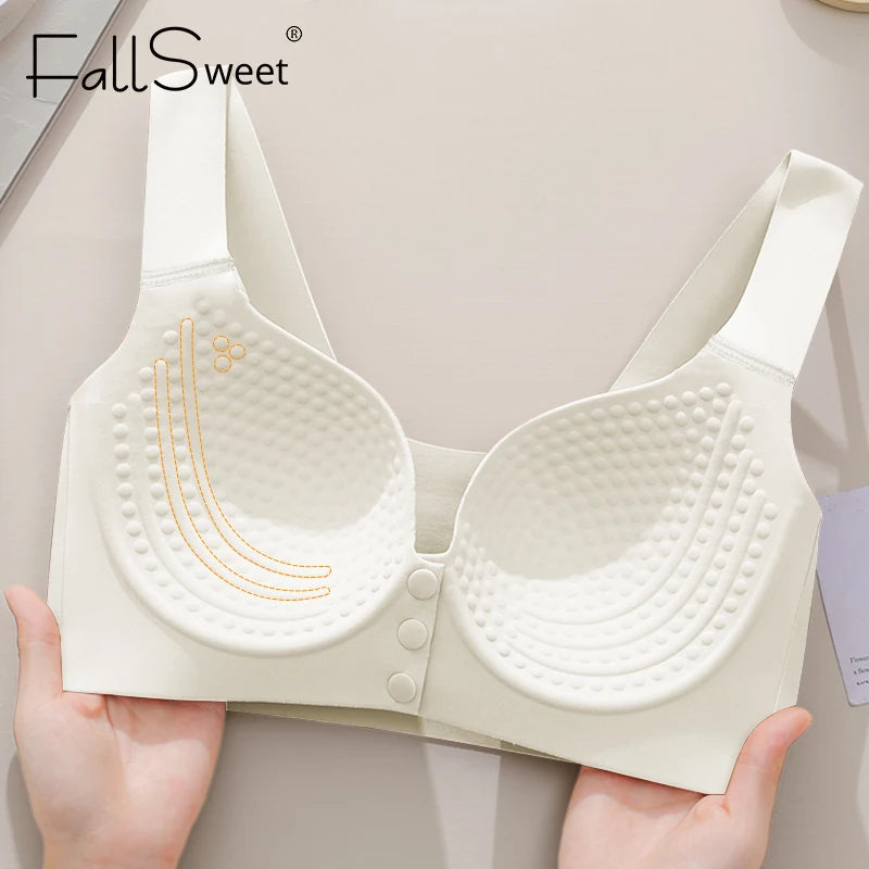 Fall Sweet 3PCS/set Wire-Free Front Closure Plus Size Bra