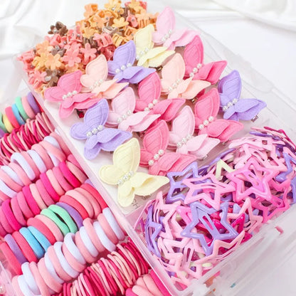Bow High Elastic Hair Accessories Set No Hurt Hair Colorful Girls Hair Bands