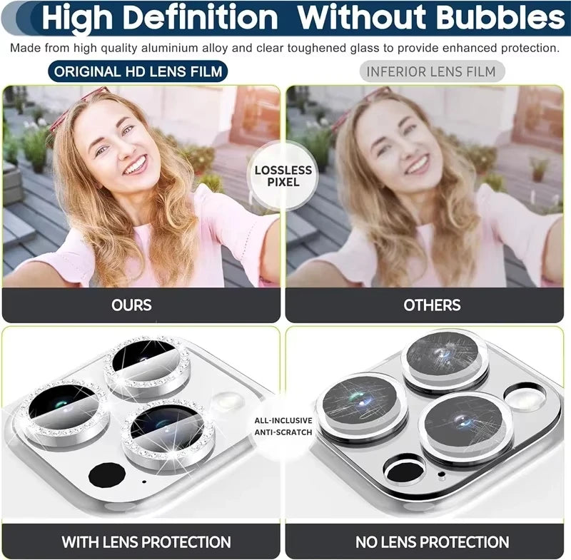 Glitter Diamond Rhinestone Camera Lens Protector for iPhone
