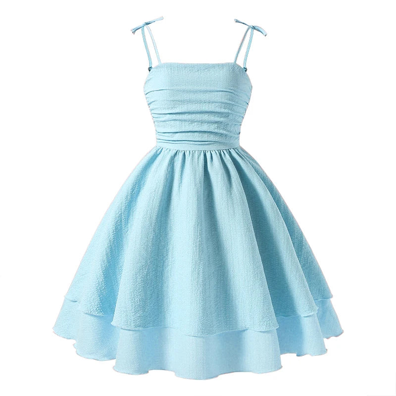Pink Tiered Sling Princess Sweet Style Tween Girls Dress