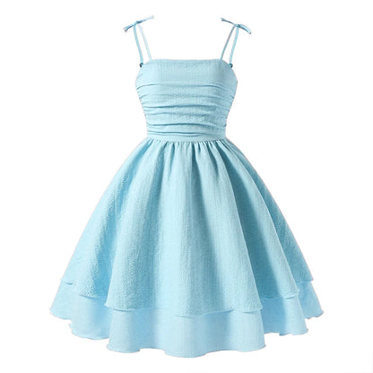 Pink Tiered Sling Princess Sweet Style Tween Girls Dress