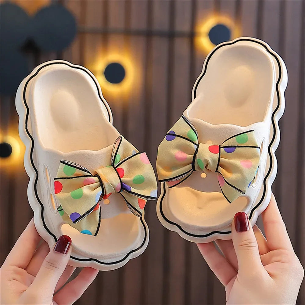 Kids Bow Wear Wear Non-slip Home Slippers