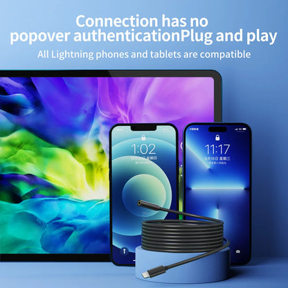 iOS Endoscope Camera for iOS System HD 960P Inspection Sewer Borescope Camera