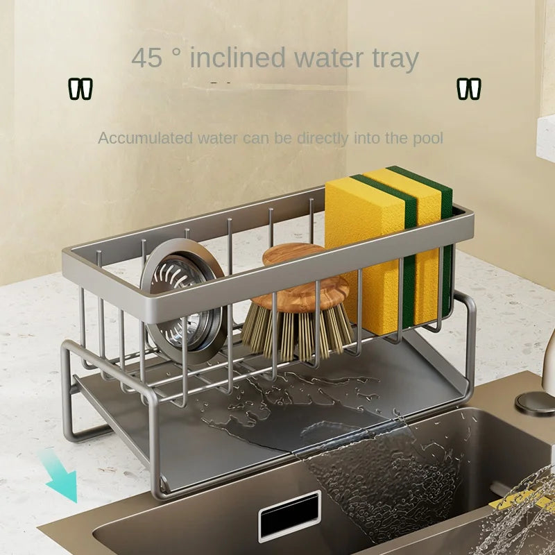 Stainless steel shelf sponge drain rack