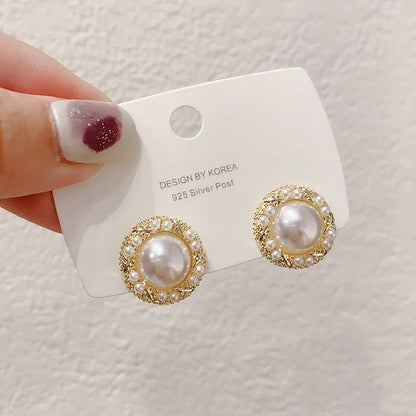 French Vintage Imitation Pearl Clip on Earrings