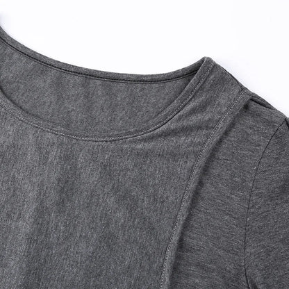 Maternity Pregnant Breastfeeding T-shirt Short Sleeve