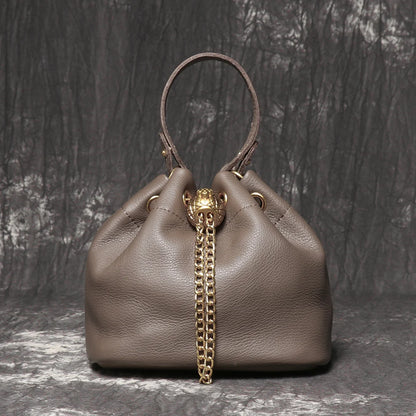 Genuine Leather Chain Crossbody Bag