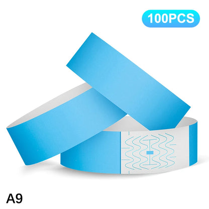 100pcs VIP Neon Paper Wristbands Fluorescent Waterproof