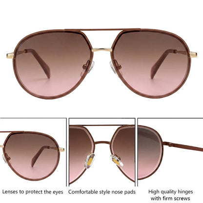 Oversized Pilot Big Double Bridge Beach Sunglasses