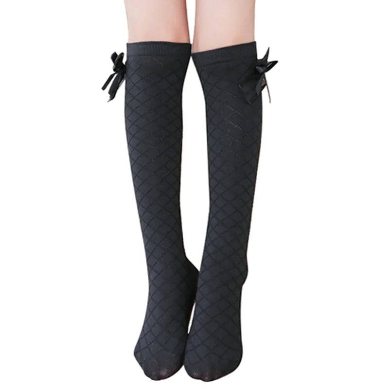 Knee High Golf Cotton Bow Long Stitch Sock