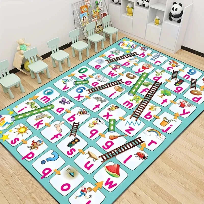 Snakes and Ladders Game Pattern Carpet Floor Mat