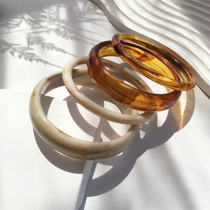 4-Piece Marble Acrylic Resin Bracelet
