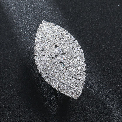 Sparkling Rhinestones Crystal Bridal Big Rings