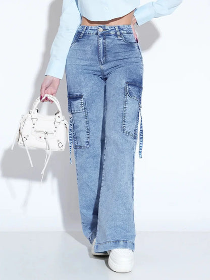 Utility Multiple Pockets Jeans Pants