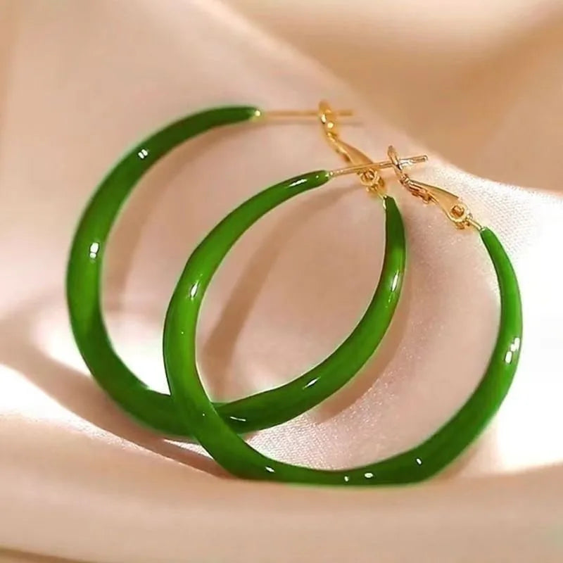Exquisite Wild Big Red Circle Earrings