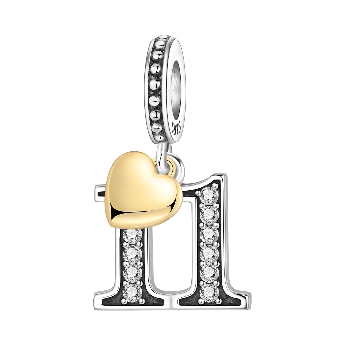 925 Sterling Silver Zircon Butterfly Letter Bracelet